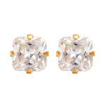 Load image into Gallery viewer, 4X4MM Cubic Zirconia Princess Cut 24K Pure Gold Plated Ear Piercing Stud
