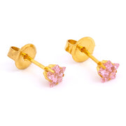 5MM Pink Star Cubic Zirconia 24K Pure Gold Plated Ear Piercing Stud (Copy)