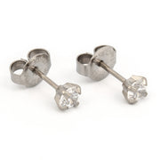 4MM Cubic Zirconia Allergy-free Stainless Steel Ear Piercing Stud