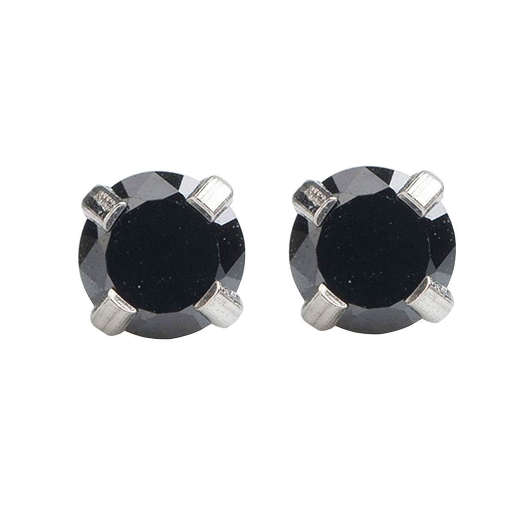 4MM Black Cubic Zirconia Allergy-free Stainless Steel Ear Piercing Stud