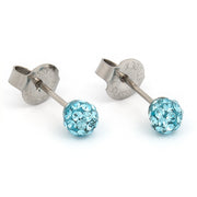 4.5MM Fireball Aquamarine Allergy-free Stainless Steel Ear Piercing Stud