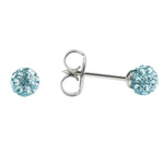 Load image into Gallery viewer, 4.5MM Fireball Aquamarine Allergy-free Stainless Steel Ear Piercing Stud
