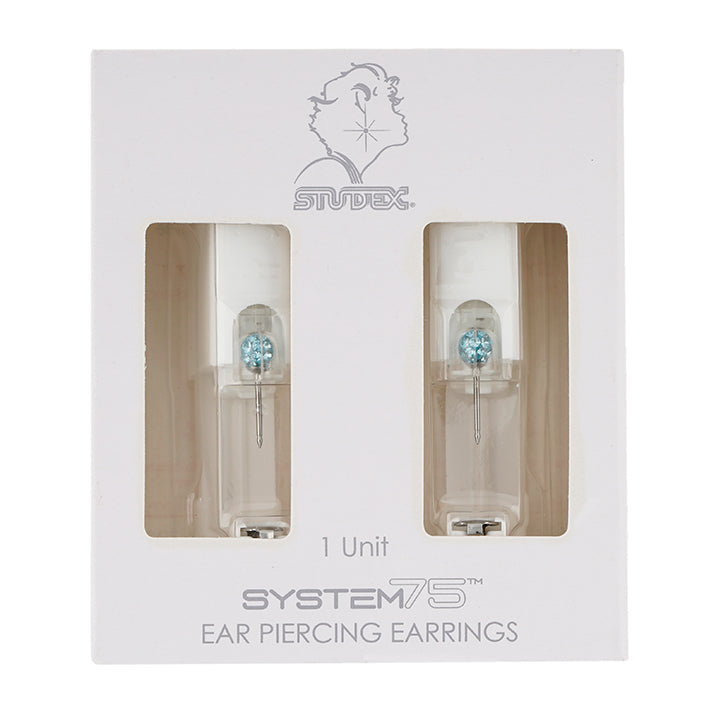 4.5MM Fireball Aquamarine Allergy-free Stainless Steel Ear Piercing Stud