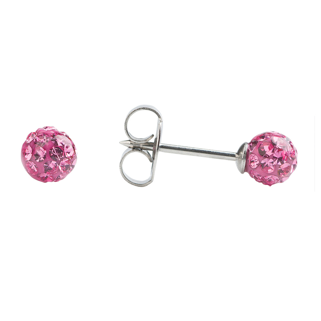 4.5MM Fireball Rose Allergy-free Stainless Steel Ear Piercing Stud