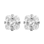 Load image into Gallery viewer, 4X4MM Cubic Zirconia Princess Cut 24K Pure Gold Plated  Ear Piercing Stud
