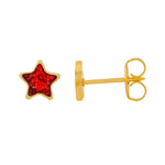 Load image into Gallery viewer, 6MM Star Red Glitter 24K Pure Gold Plated Ear Piercing Stud
