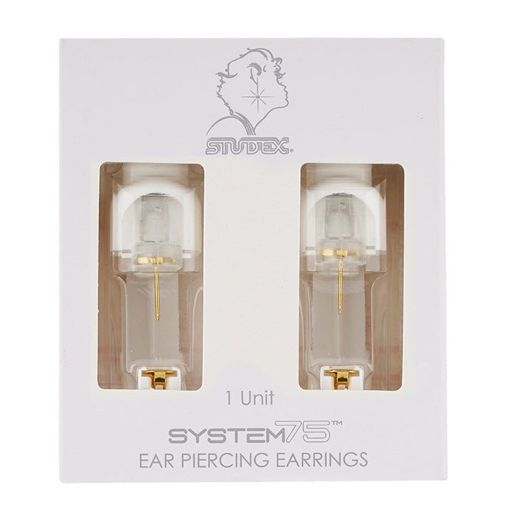 6MM Star Red Glitter 24K Pure Gold Plated Ear Piercing Stud