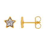 Load image into Gallery viewer, 6MM Star Clear Glitter 24K Pure Gold Plated Ear Piercing Stud
