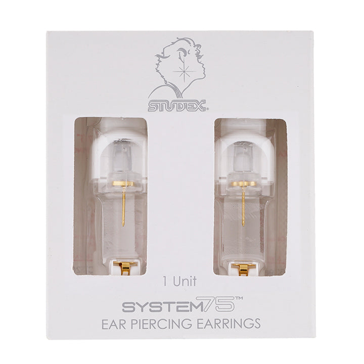 6MM Heart Pink Glitter 24K Pure Gold Plated Ear Piercing Stud