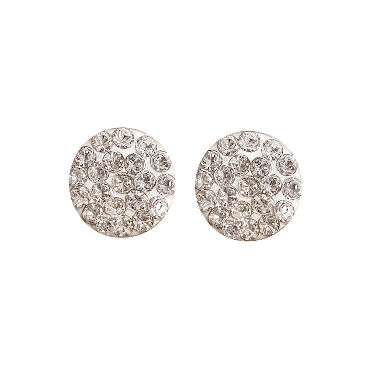Novelty Flat April Crystal 24K Pure Gold Plated Ear Stud