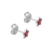 6MM Star Red Glitter Allergy-free Stainless Steel Ear Piercing Stud