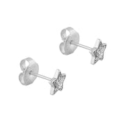 6MM Star Clear Glitter Allergy-free Stainless Steel Ear Piercing Stud
