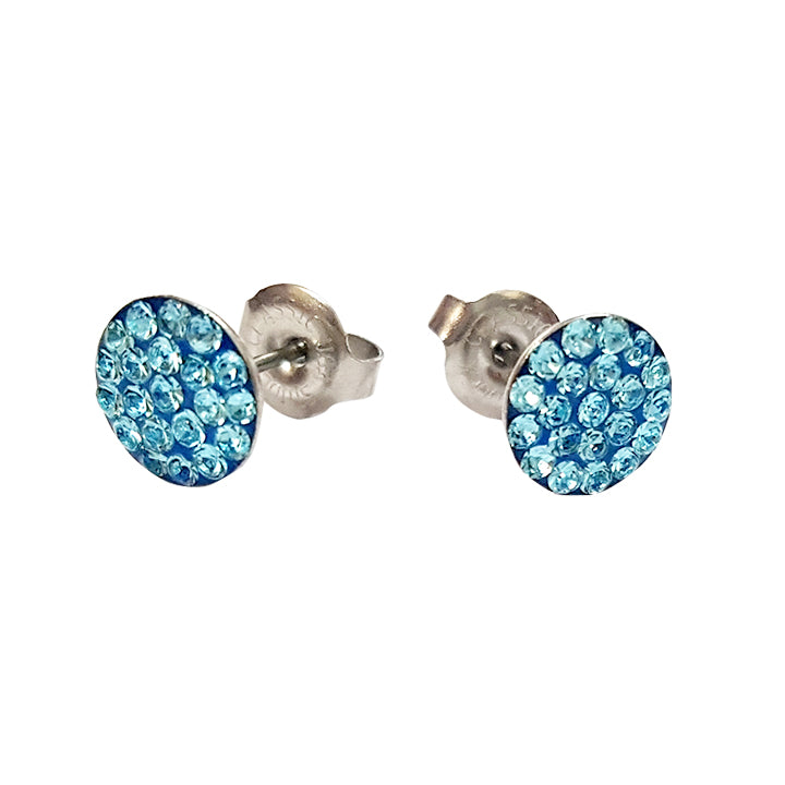 Novelty Aquamarine Crystal Allergy-free Stainless Steel Ear Piercing Stud