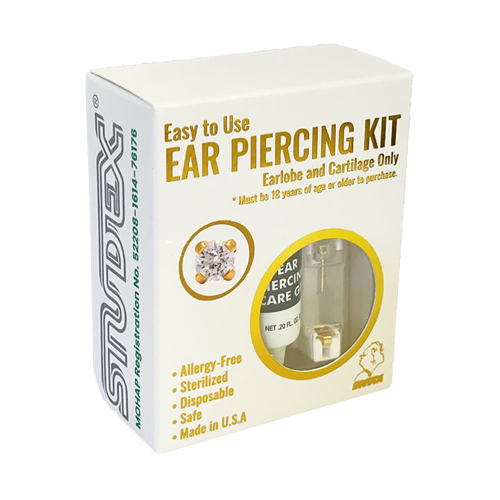 2MM Cubic Zirconia 24K Pure Gold Plated (Self Piercer) Ear Stud