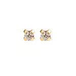 Load image into Gallery viewer, 2MM Cubic Zirconia 24K Pure Gold Plated Ear Piercing Stud
