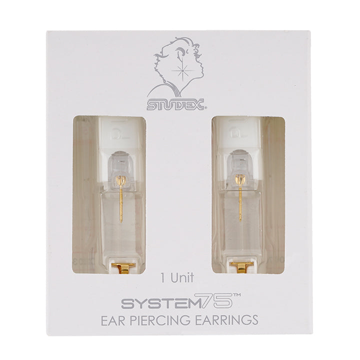 2MM Cubic Zirconia 24K Pure Gold Plated Ear Piercing Stud