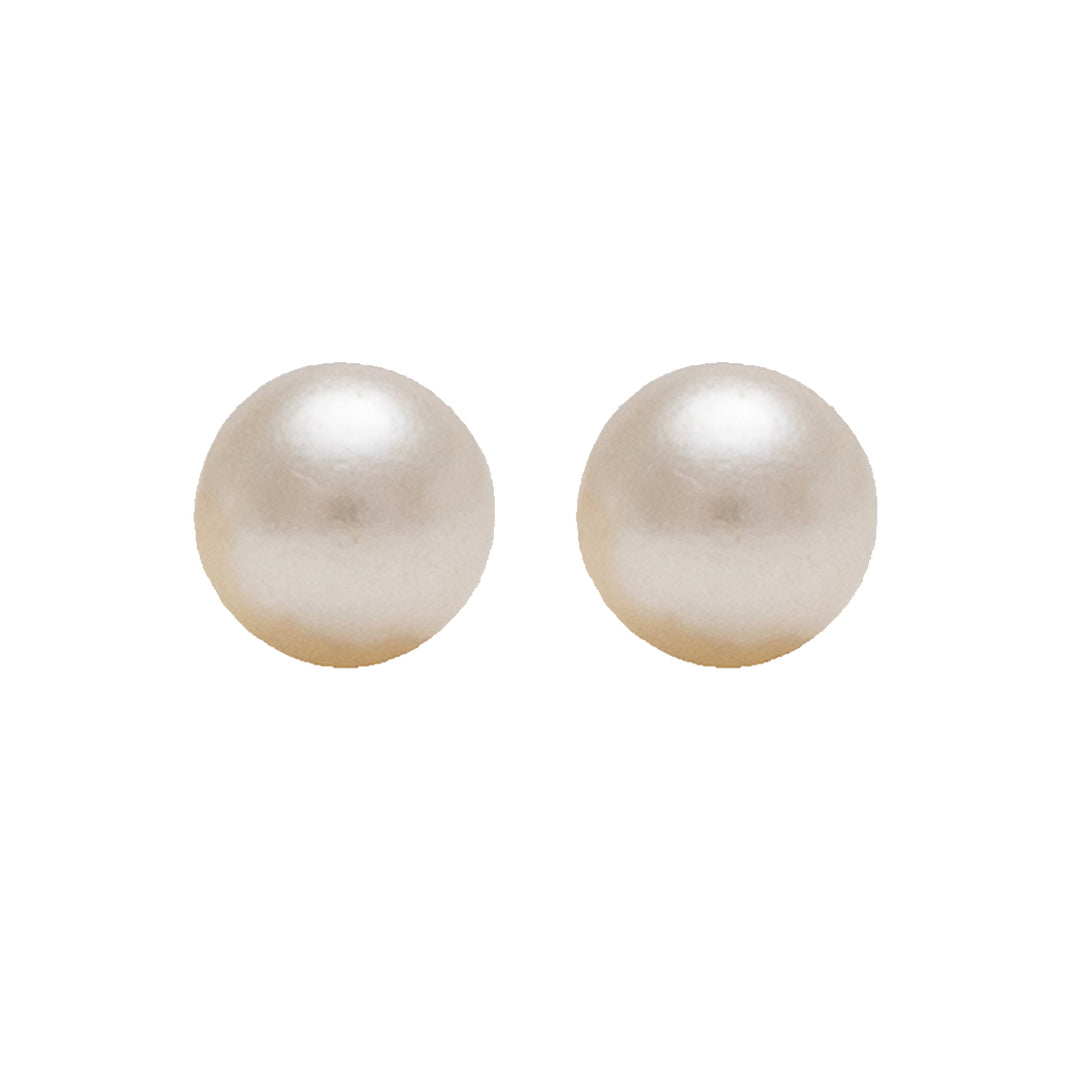 3MM White Pearl 24K Pure Gold Plated (Self Piercer) Ear Stud