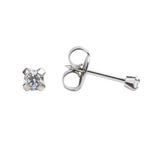 Load image into Gallery viewer, 2MM Cubic Zirconia Allergy-free Stainless Steel (Self Piercer) Ear Stud
