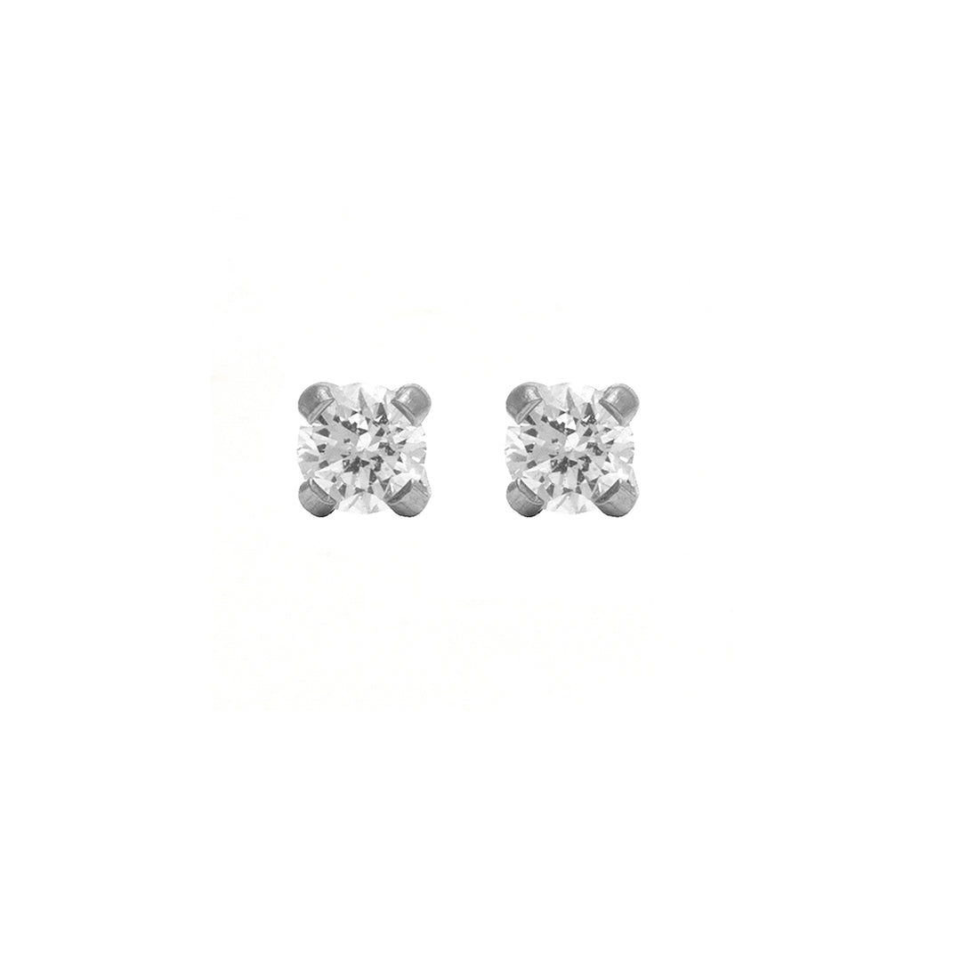 2MM Cubic Zirconia Allergy-free Stainless Steel Ear Piercing Stud