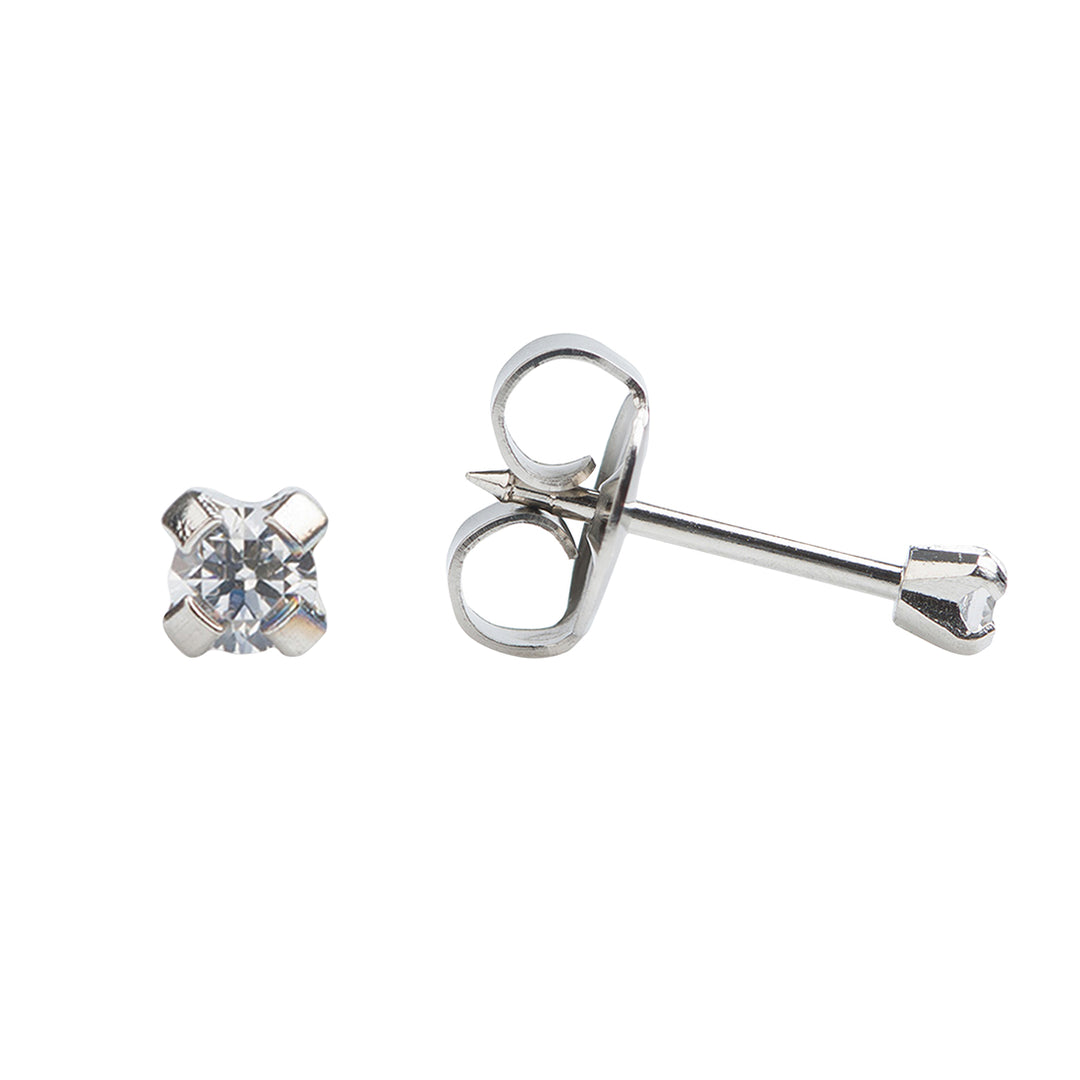 2MM Cubic Zirconia Allergy-free Stainless Steel Ear Piercing Stud