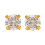 Load image into Gallery viewer, 6MM Cubic Zirconia 24K Pure Gold Plated Ear Piercing Stud
