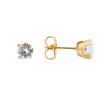 Load image into Gallery viewer, 6MM Cubic Zirconia 24K Pure Gold Plated Ear Piercing Stud
