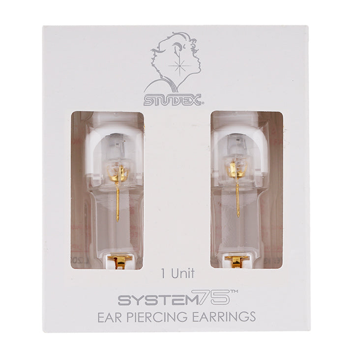 6MM Cubic Zirconia 24K Pure Gold Plated Ear Piercing Stud
