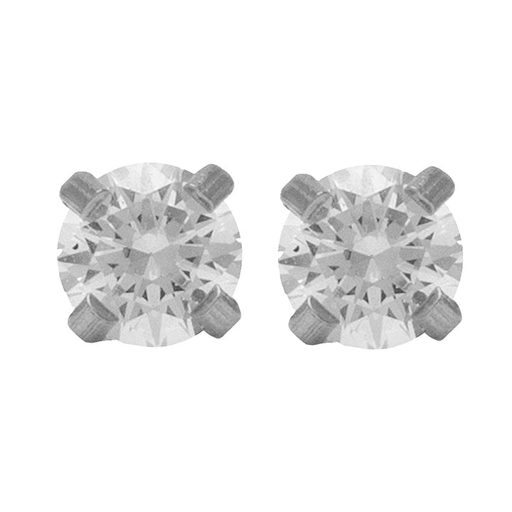 6MM Cubic Zirconia Allergy-free Stainless Steel Ear Piercing Stud