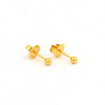 Load image into Gallery viewer, 3MM Ball 24K Pure Gold Plated Ear Piercing Stud For Kids
