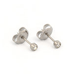 Load image into Gallery viewer, 2MM April Crystal Allergy-free Stainless Steel Ear Piercing Stud For Kids
