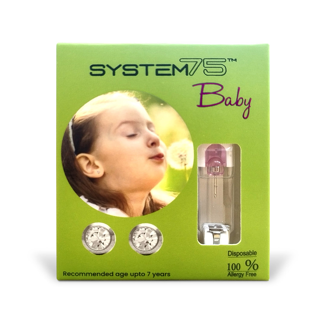 2MM April Crystal Allergy-free Stainless Steel Ear Piercing Stud For Kids