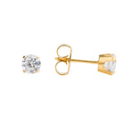 Load image into Gallery viewer, 5MM Cubic Zirconia 24K Pure Gold Plated Ear Piercing Stud

