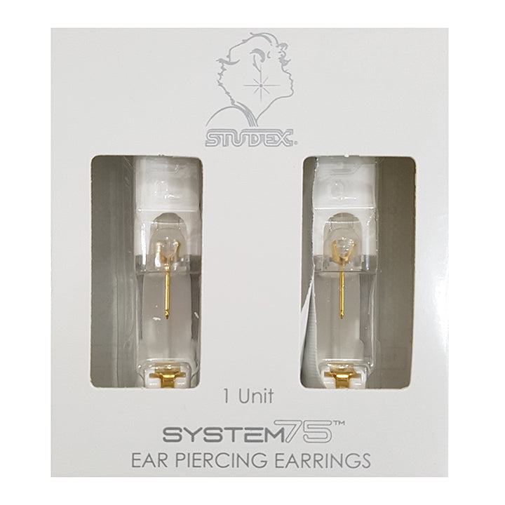 5MM Cubic Zirconia 24K Pure Gold Plated Ear Piercing Stud