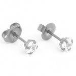 Load image into Gallery viewer, 5X5MM Princess Cut Cubic Zirconia Allergy-free Stainless Steel Ear Piercing Stud
