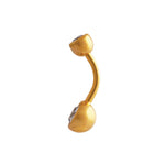 Load image into Gallery viewer, Body Jewellery Double Jewel Crystal Gold-Plated 14G 10MM Belly Stud
