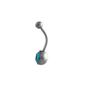 Body Jewellery Single Jewel Aqua Stainless Steel 14G 10MM Belly Stud