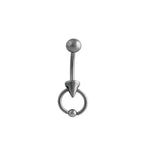 Load image into Gallery viewer, Body Jewellery Ringbell Spike Stainless Steel 14G 10MM Belly Stud

