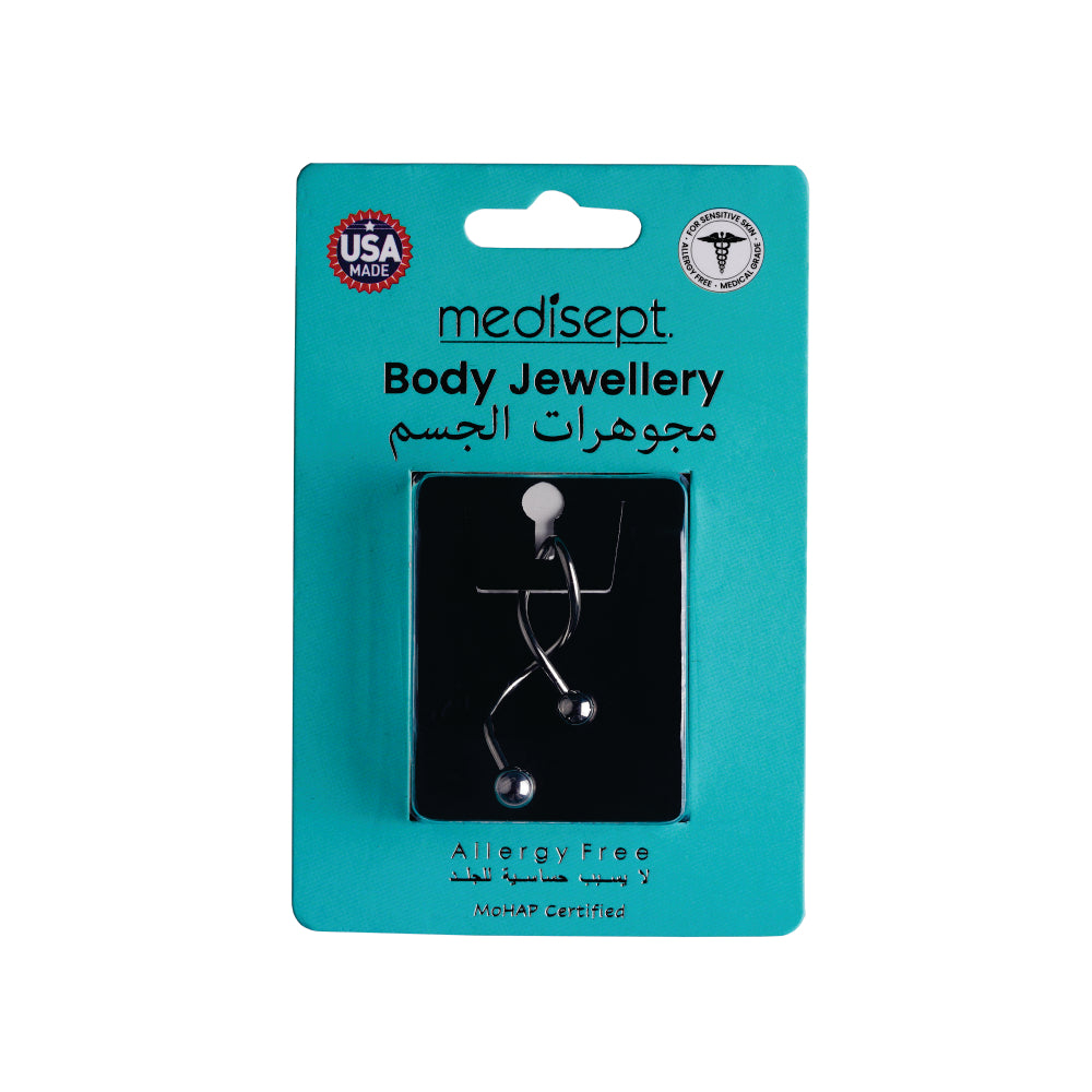 Body Jewellery Spiral Stainless Steel 14G Belly Stud