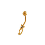 Load image into Gallery viewer, Body Jewellery Ring Bell Spike Gold-Plated 14G 10MM Belly Stud

