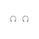 Load image into Gallery viewer, Body Jewellery Circular Spike Aqua 2PK Stainless Steel Captive Beads &amp; Eyebrow Studs
