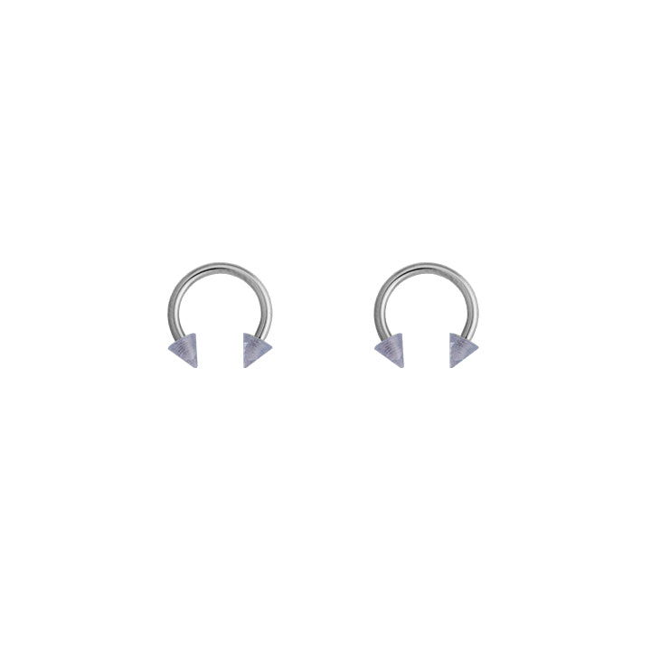 Body Jewellery Circular Spike Aqua 2PK Stainless Steel Captive Beads & Eyebrow Studs