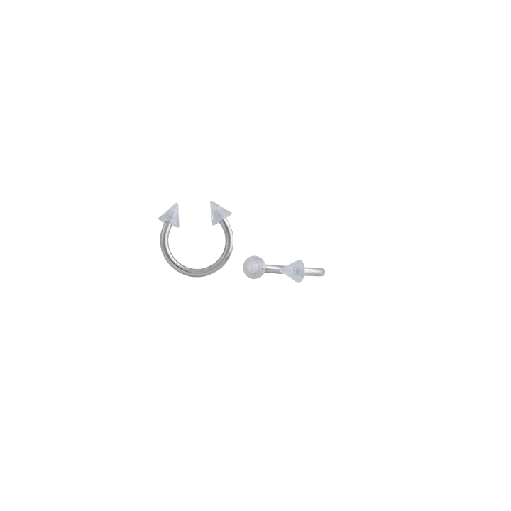Body Jewellery Circular Spike Aqua 2PK Stainless Steel Captive Beads & Eyebrow Studs