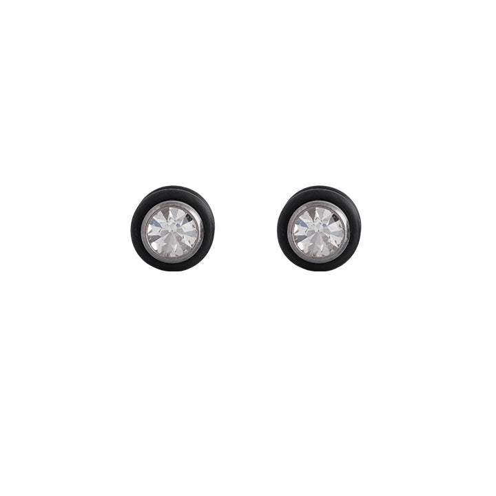 Body Jewellery Non Stretch Crystal Plug 2-PK Stainless Steel Captive Beads & Eyebrow Studs