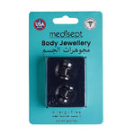 Load image into Gallery viewer, Body Jewellery Non Stretch Crystal Plug 2-PK Stainless Steel Captive Beads &amp; Eyebrow Studs
