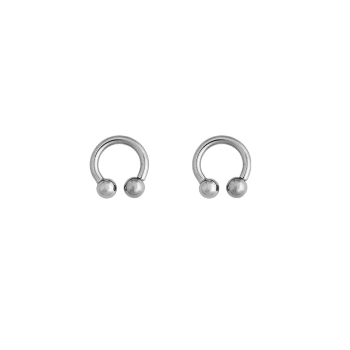 Body Jewellery Circular Open Ring Ball 2PK Stainless Steel Captive Beads & Eyebrow Studs