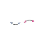 Load image into Gallery viewer, Body Jewellery Rose And Aqua 16G Stainless Steel 3/8 Eyebrow Studs
