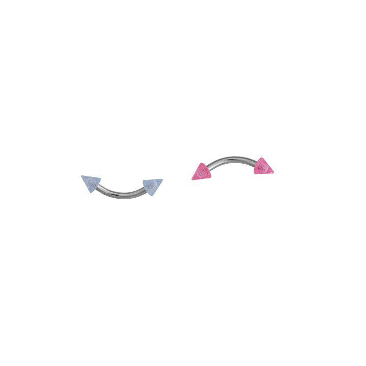 Body Jewellery Rose And Aqua 16G Stainless Steel 3/8 Eyebrow Studs