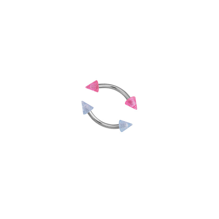 Body Jewellery Rose And Aqua 16G Stainless Steel 3/8 Eyebrow Studs