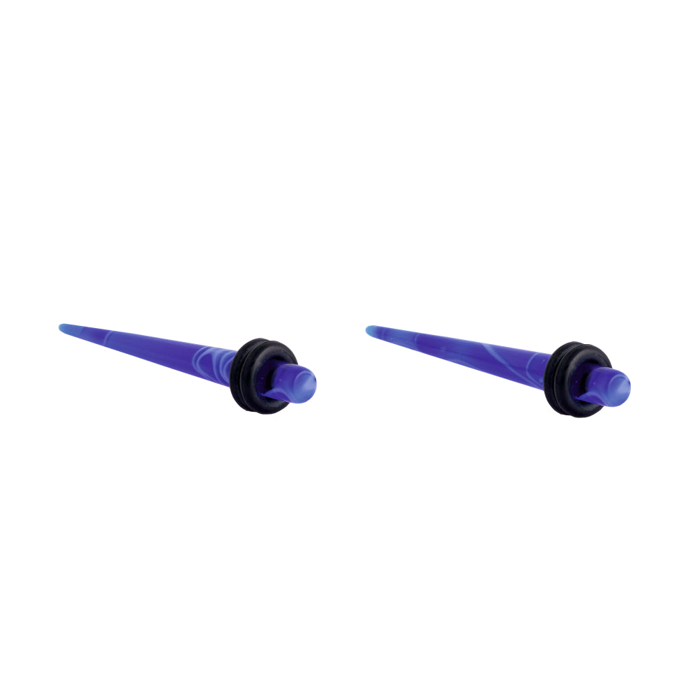 Body Jewellery Acrylic Taper Blue 2-Pk Surgical Steel 6G Earring