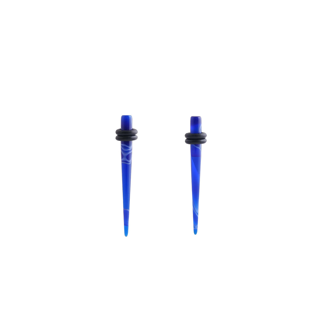 Body Jewellery Acrylic Taper Blue 2-Pk Surgical Steel 6G Earring